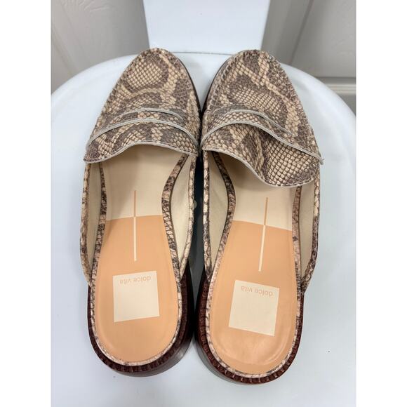 Dolce Vita Havan Loafer Sand Snake Embossed Mules Size 8.5 - Picture 5 of 7